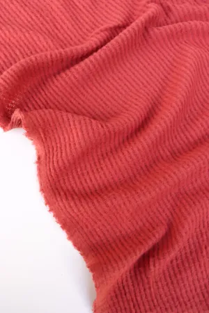 2YD 12IN REMNANT; Rust Brushed Waffle Sweater Knit