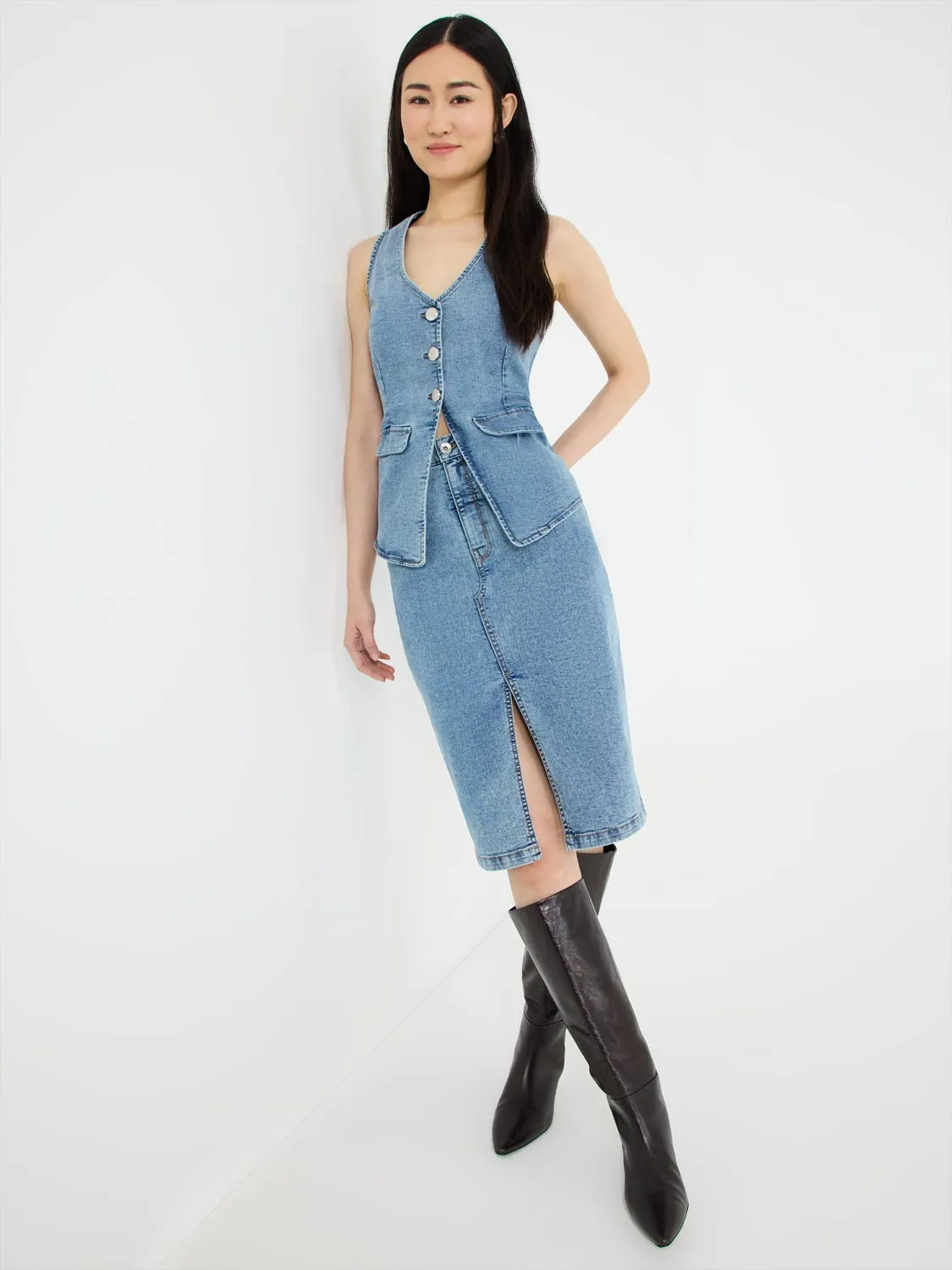 3-Button Denim Vest