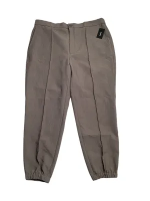 Alfani Mens Regular Fit Stretch Pleated Jogger Pants Bolgio Taupe Grey Medium
