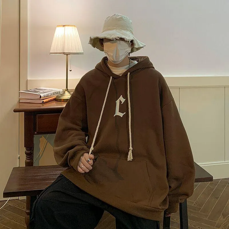 American Retro Sweater Hooded Oversized Loose Coat