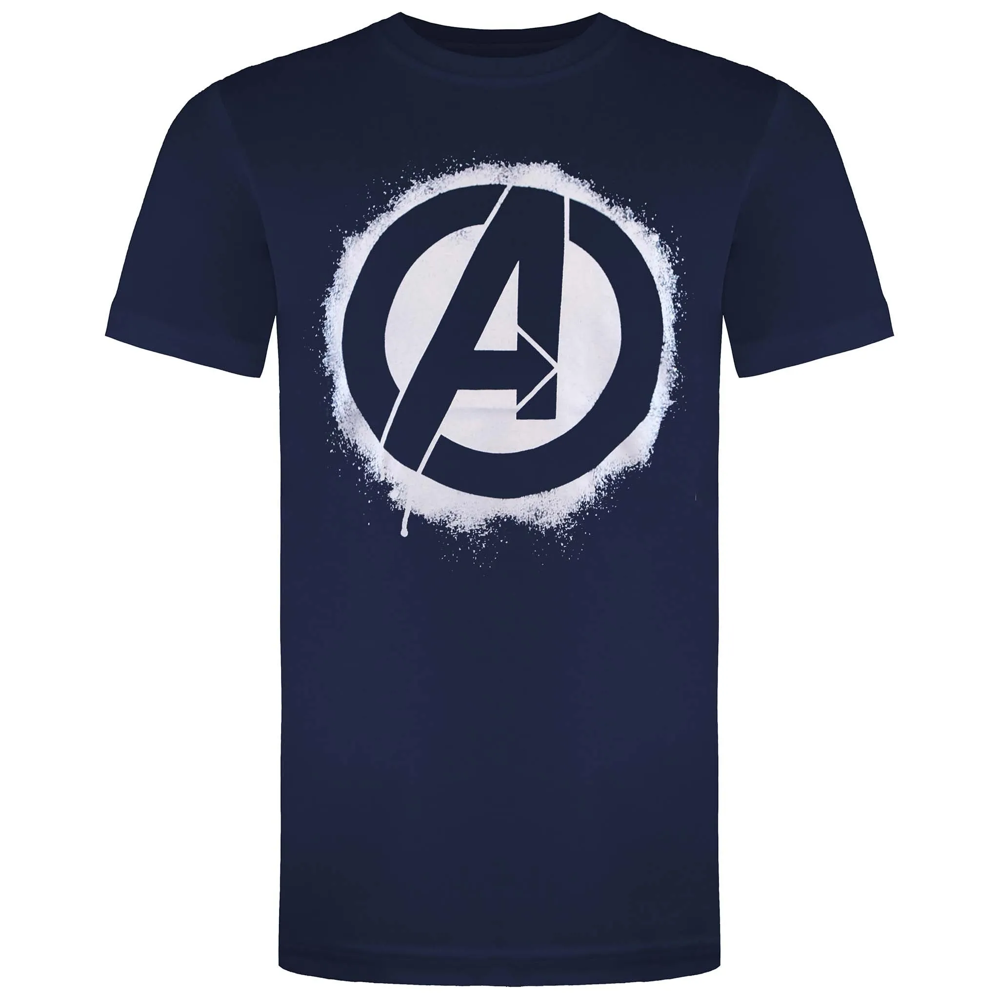 Avengers Stencil Logo Mens Navy T-Shirt