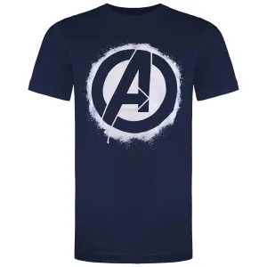 Avengers Stencil Logo Mens Navy T-Shirt