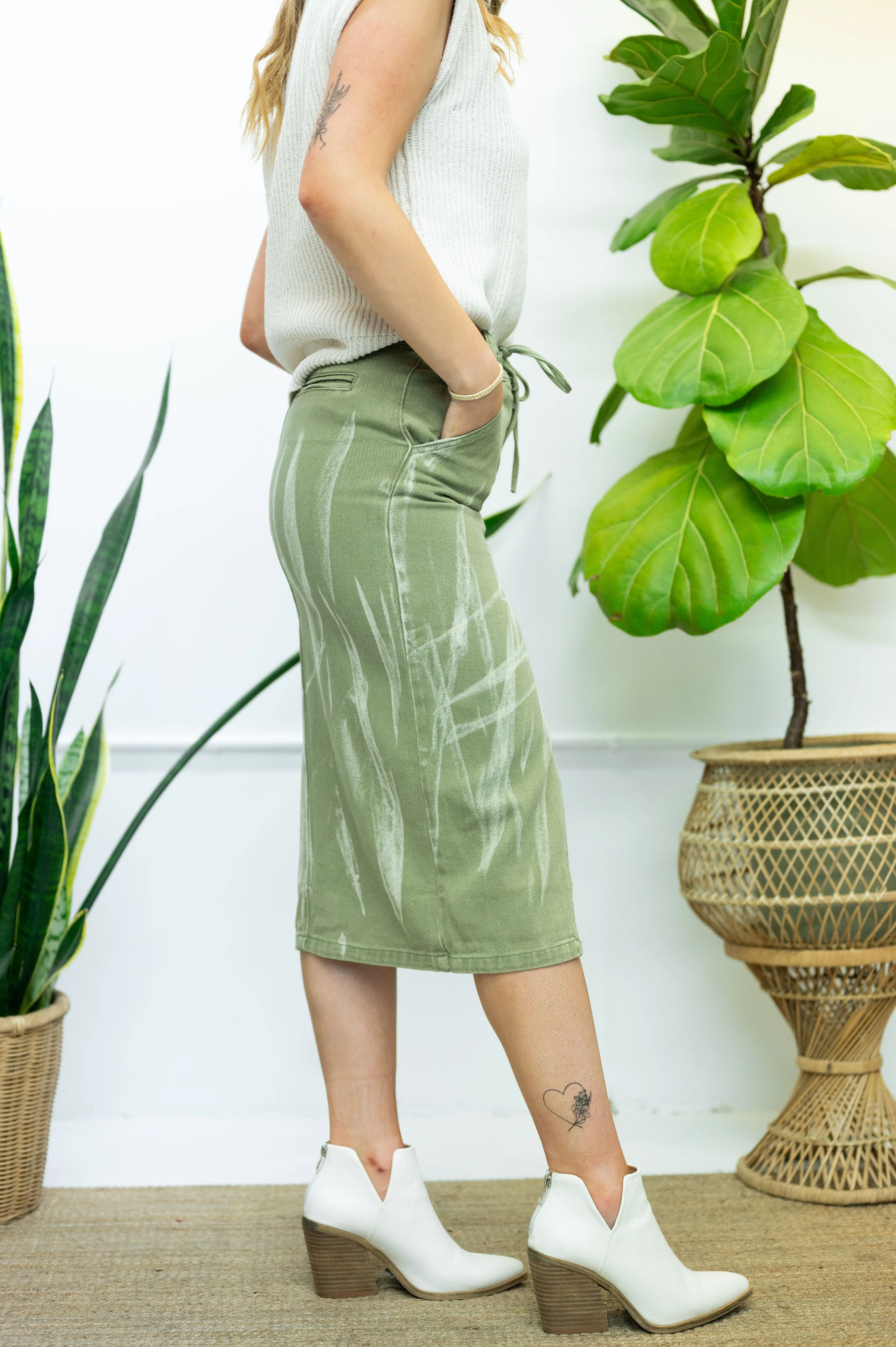 Azure Tie-Dye Midi Skirt