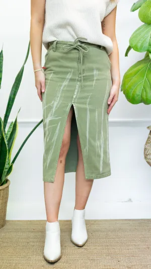 Azure Tie-Dye Midi Skirt