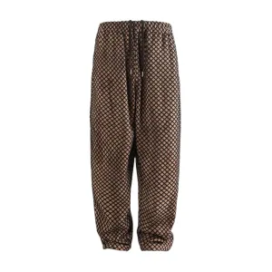 Baggy drop crotch pant with mesh overlay