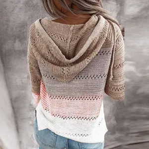 Beautiful Versatile Knitted Zipper Hooded Long-sleeved Sweaters