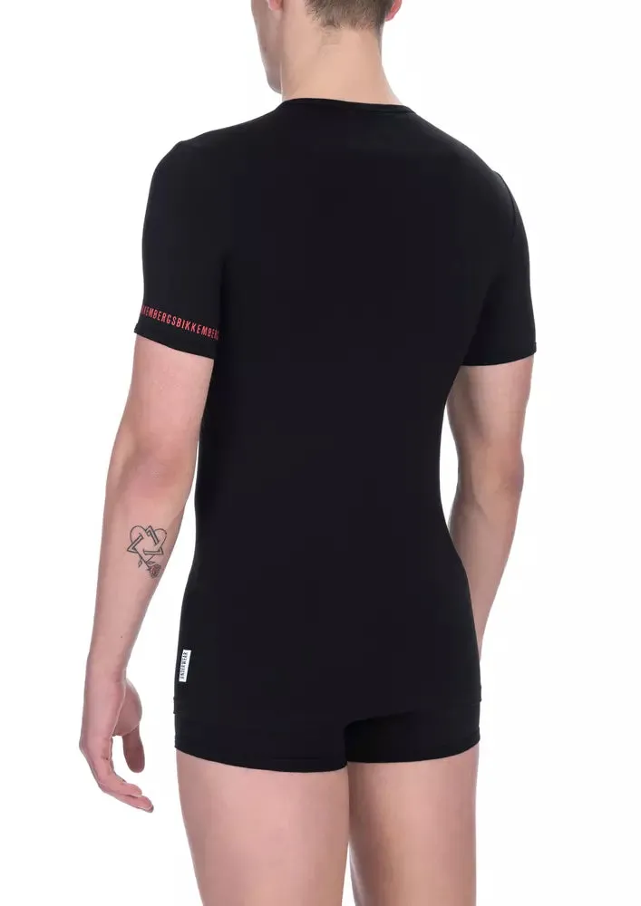Bikkembergs Sleek Bi-Pack Crew Neck T-Shirts in Black