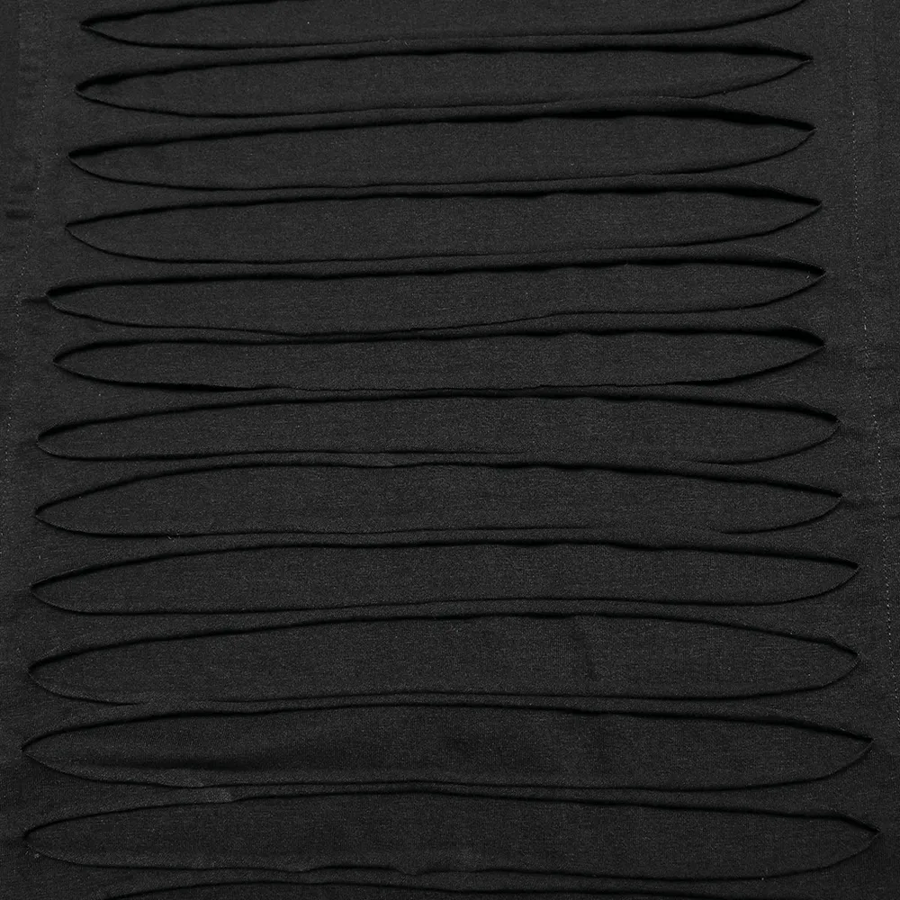 Black Asymmetrical Knit Vest with Gothic Hem