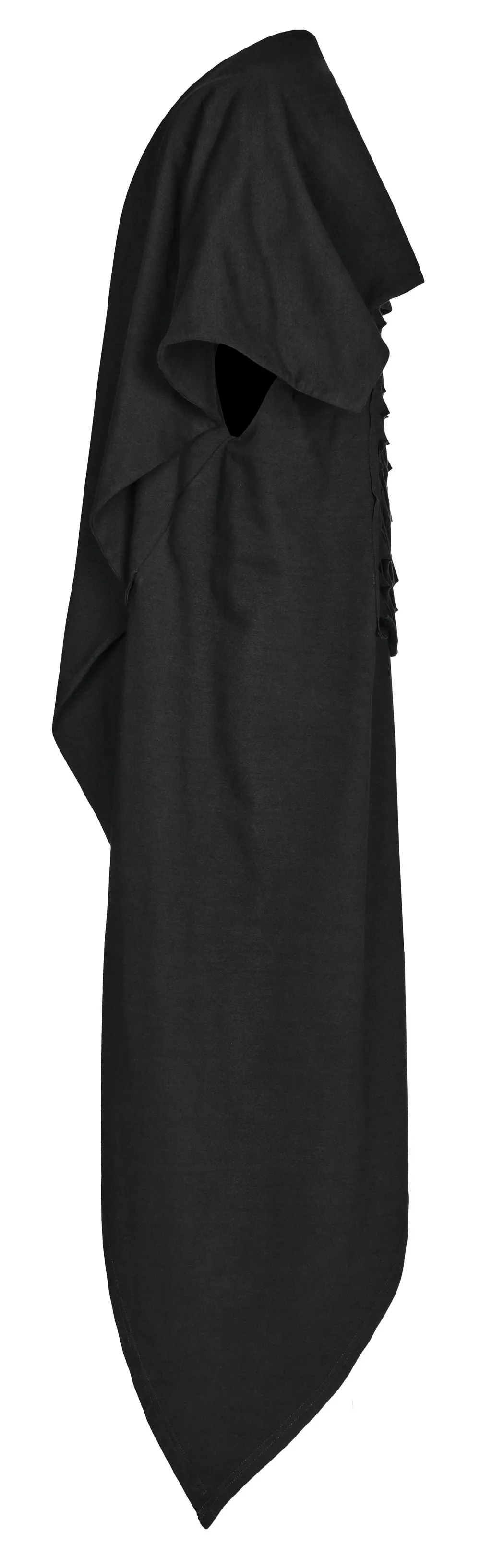 Black Asymmetrical Knit Vest with Gothic Hem