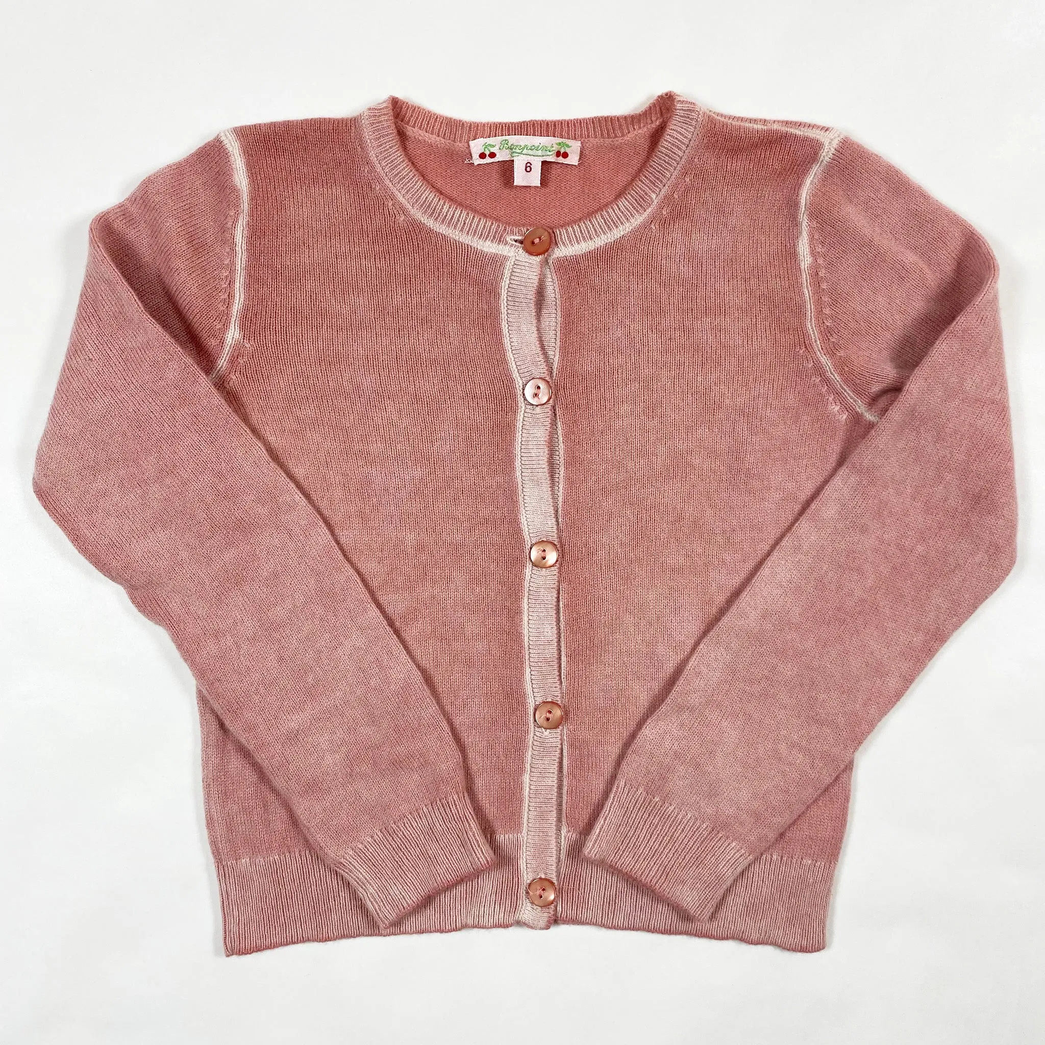 Bonpoint soft pink cashmere cardigan 6Y