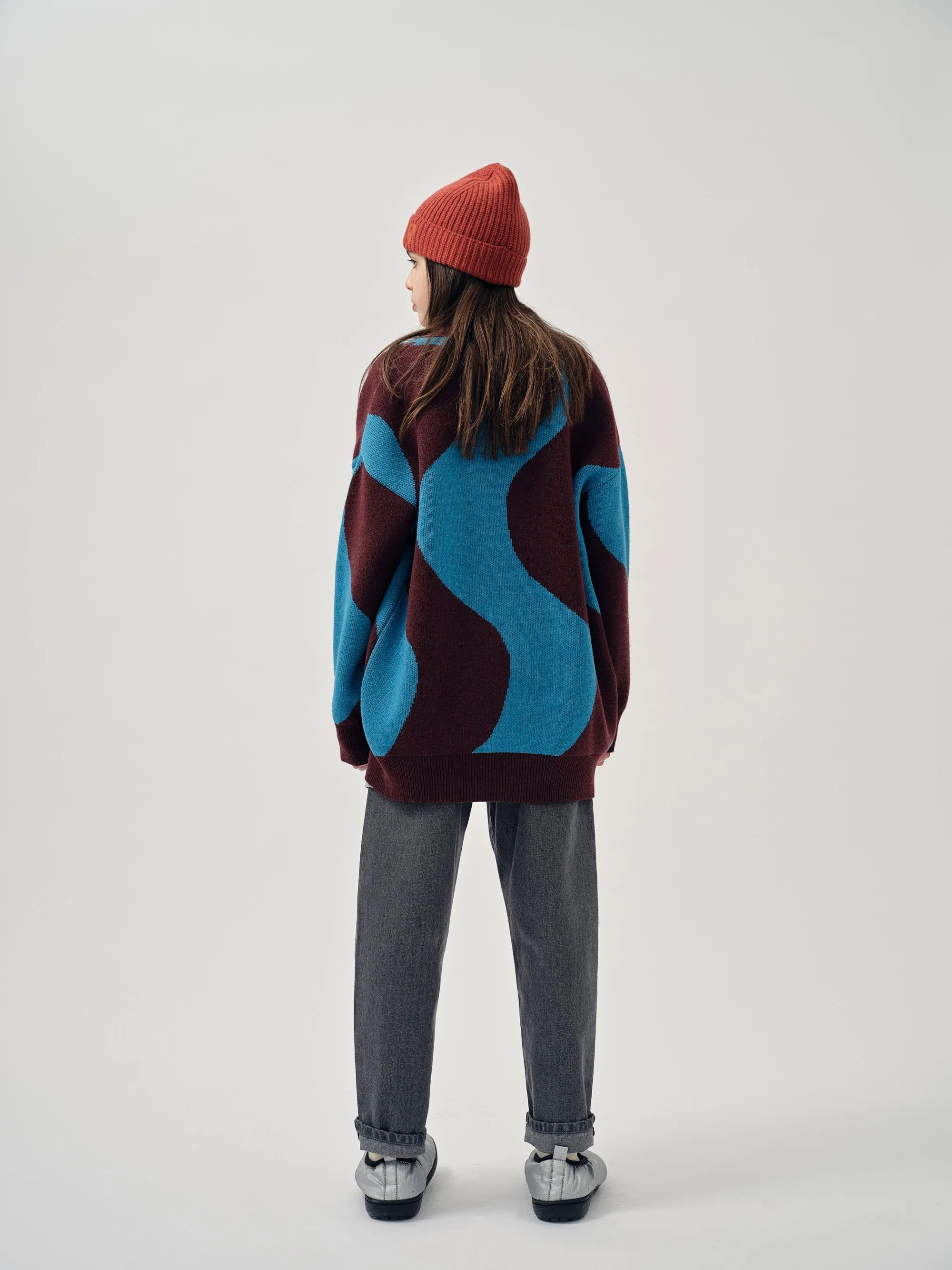 Cardigan Jacquard Burgundy