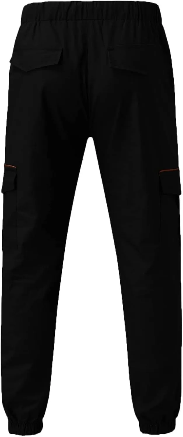 Cargo Pants for Men Relaxed Fit Waist Outdoor Trousers with 7 Pockets Mens Long Cargo Pants Sweatpants Truck Fleece