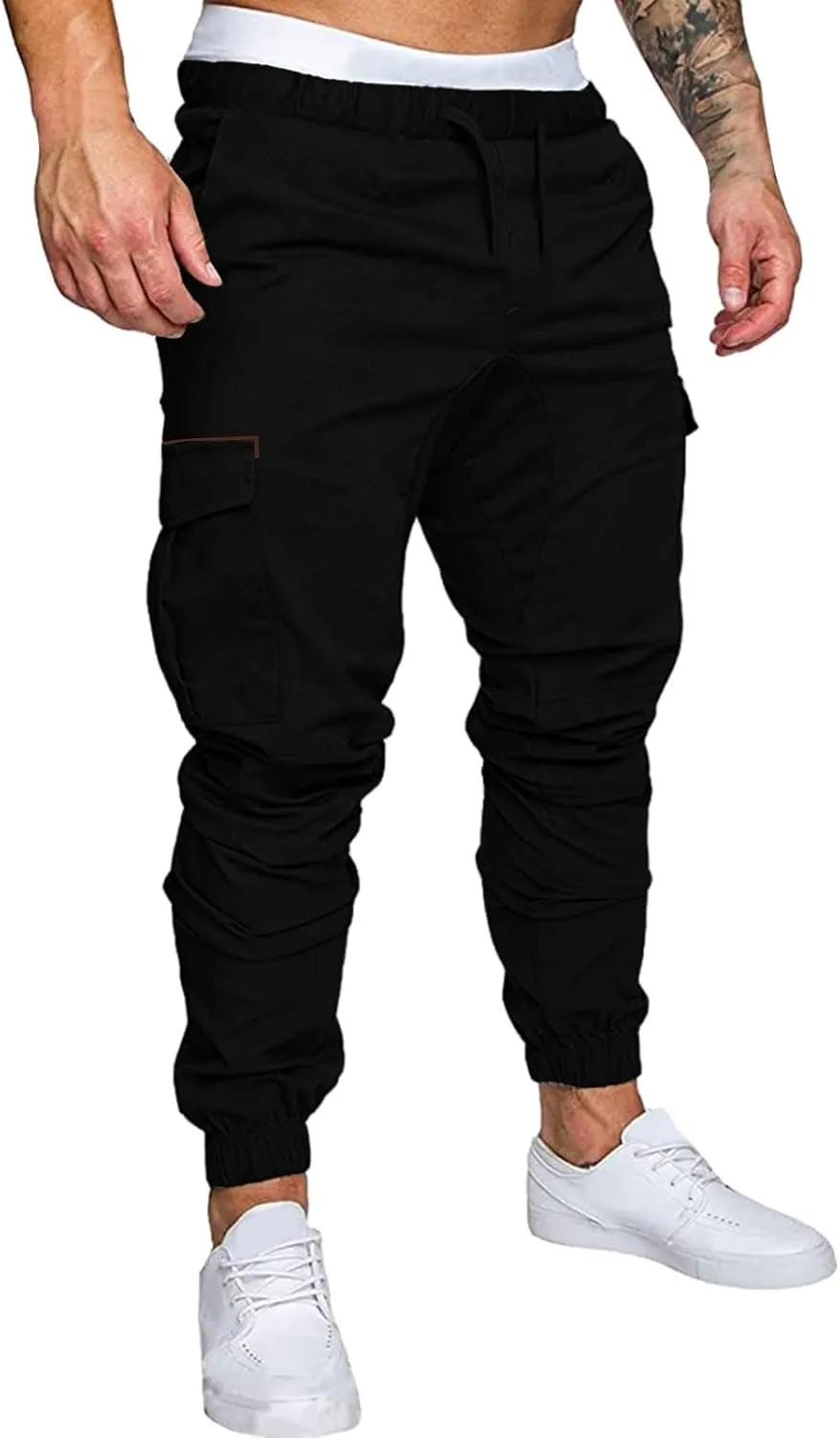 Cargo Pants for Men Relaxed Fit Waist Outdoor Trousers with 7 Pockets Mens Long Cargo Pants Sweatpants Truck Fleece