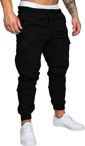 Cargo Pants for Men Relaxed Fit Waist Outdoor Trousers with 7 Pockets Mens Long Cargo Pants Sweatpants Truck Fleece