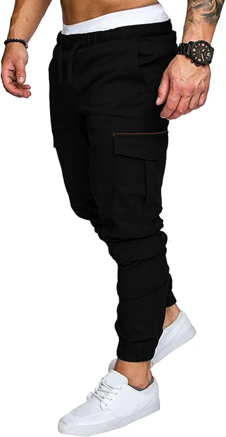 Cargo Pants for Men Relaxed Fit Waist Outdoor Trousers with 7 Pockets Mens Long Cargo Pants Sweatpants Truck Fleece