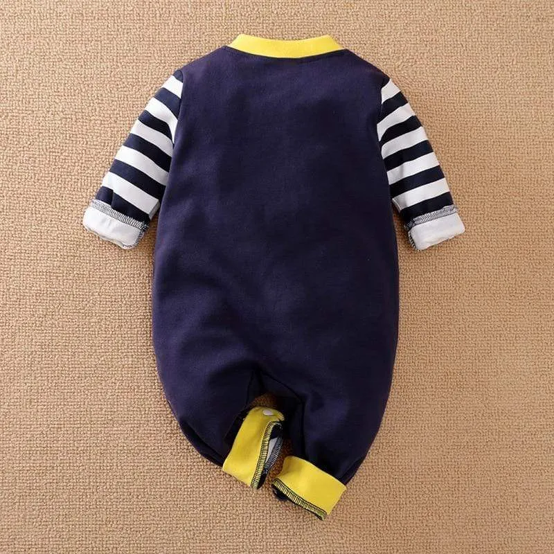 Cartoon Giraffe Print Baby Jumpsuit