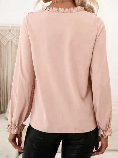 Casual Chic Round Neck Long Sleeve Blouse