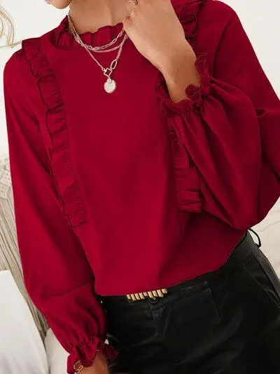 Casual Chic Round Neck Long Sleeve Blouse