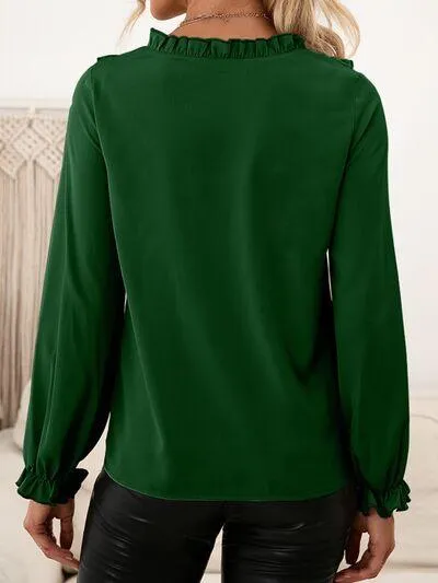 Casual Chic Round Neck Long Sleeve Blouse
