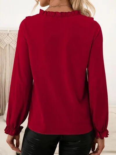 Casual Chic Round Neck Long Sleeve Blouse