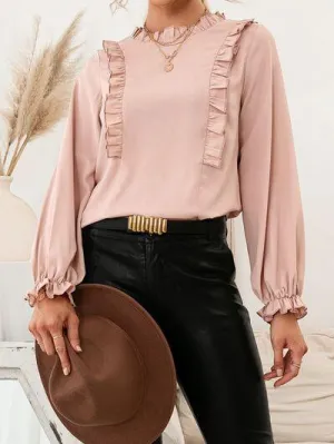 Casual Chic Round Neck Long Sleeve Blouse