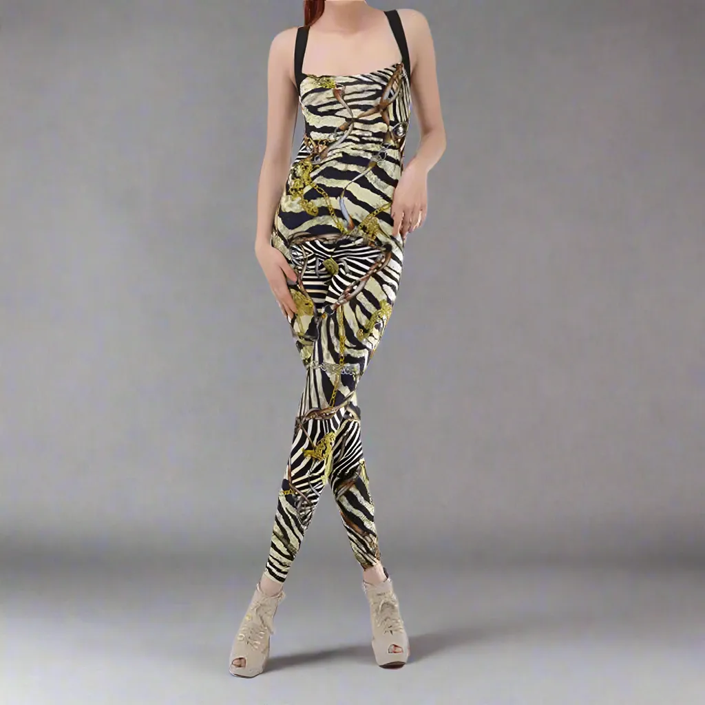 Chain Print Catsuit jumpsuit catsuit