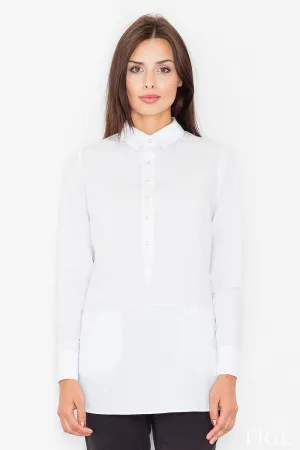 Chic Extended Sleeve Button-Up Blouse for the Contemporary Trendsetter