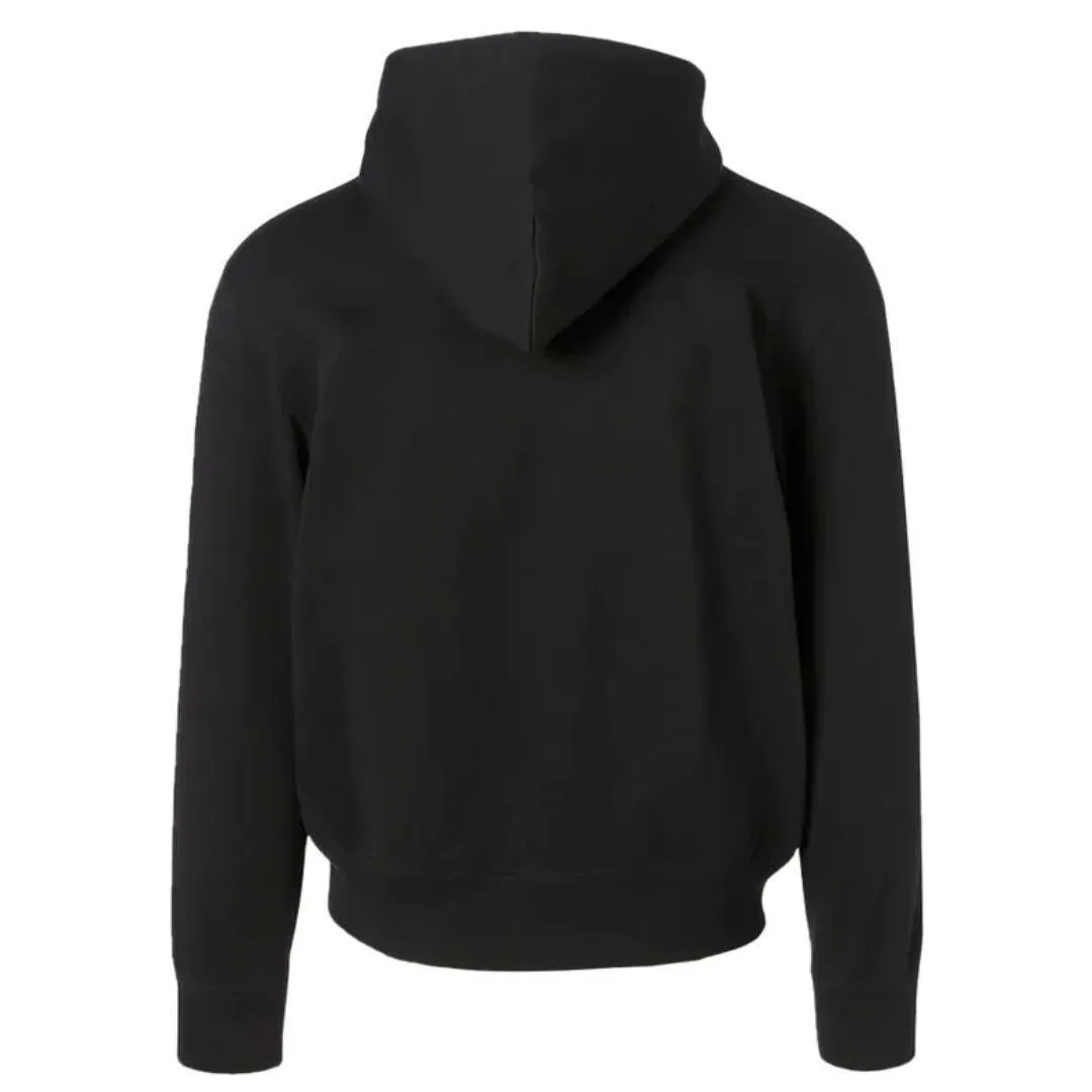 COMME DES GARÇONS PLAY DOUBLE HEART EMBLEM ZIP UP HOODIE BLACK