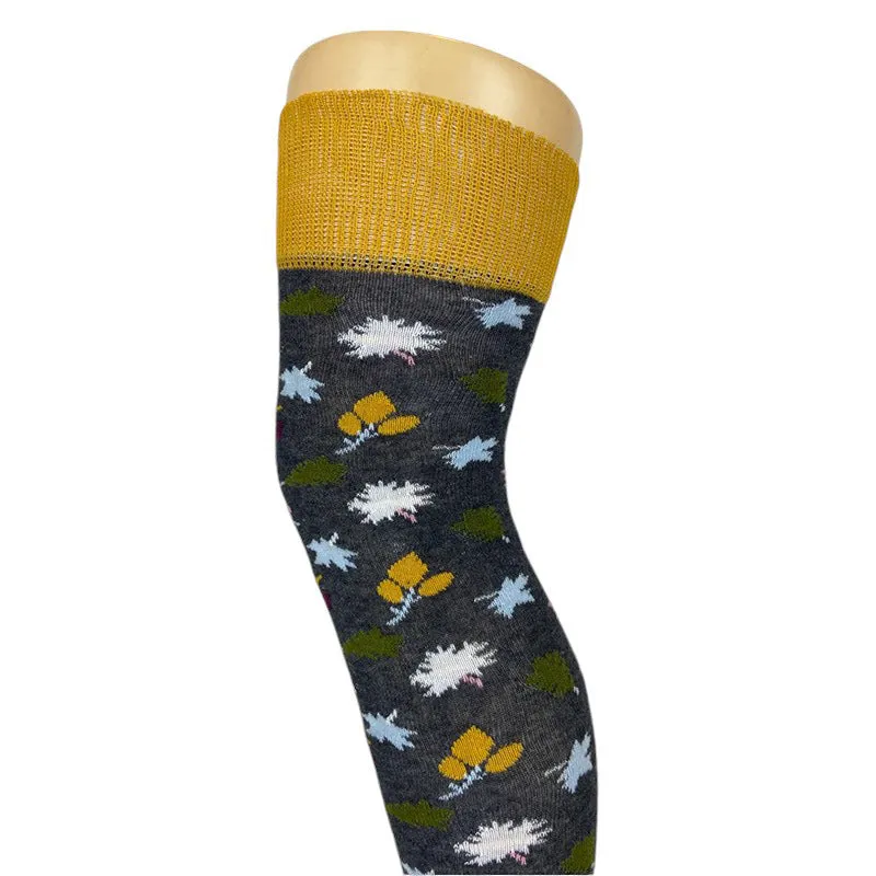 Cotton Autumn Leaf Over The Knee Socks