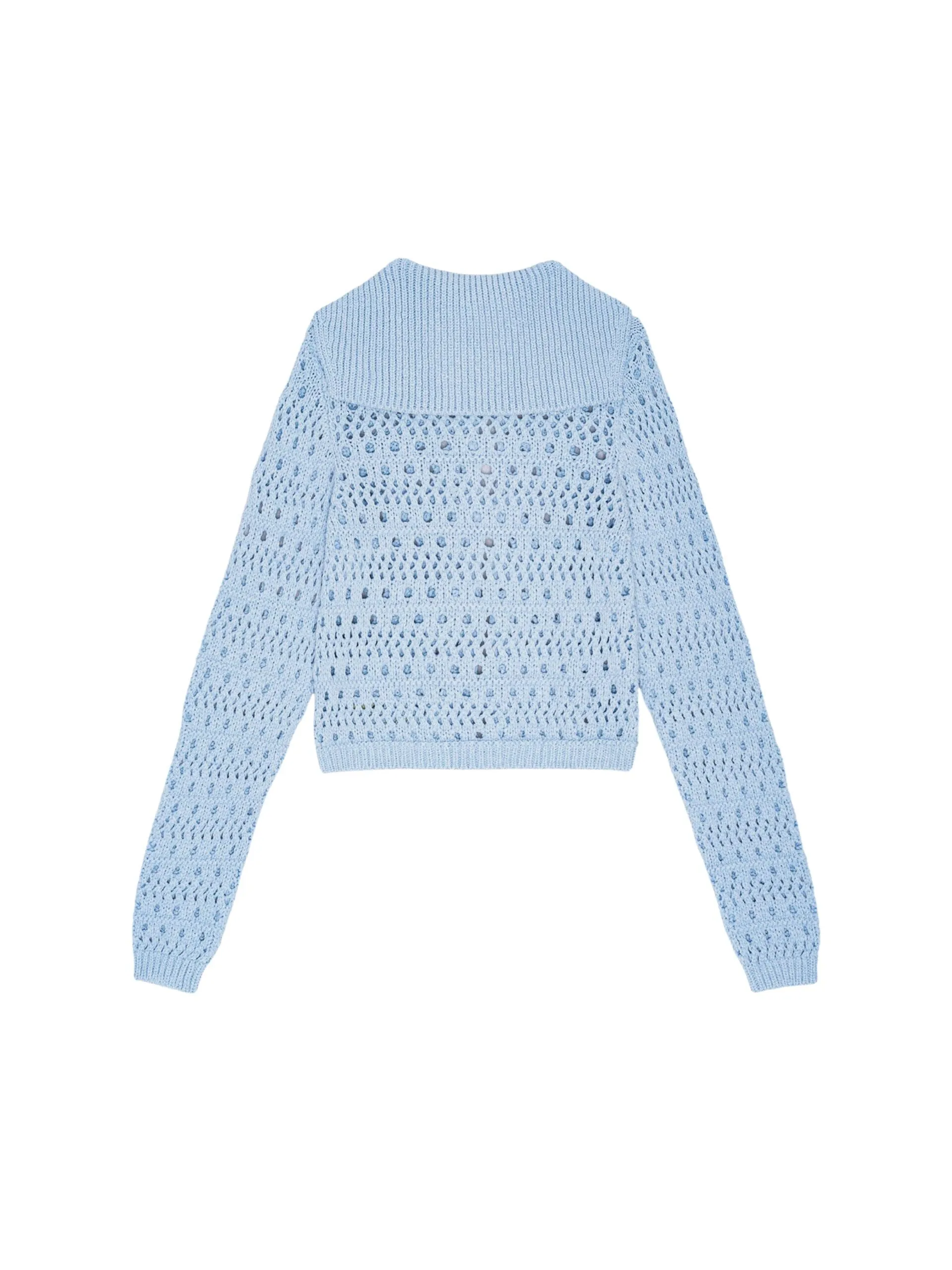 Cotton Mix Tie String Cardigan / Soft Chambray