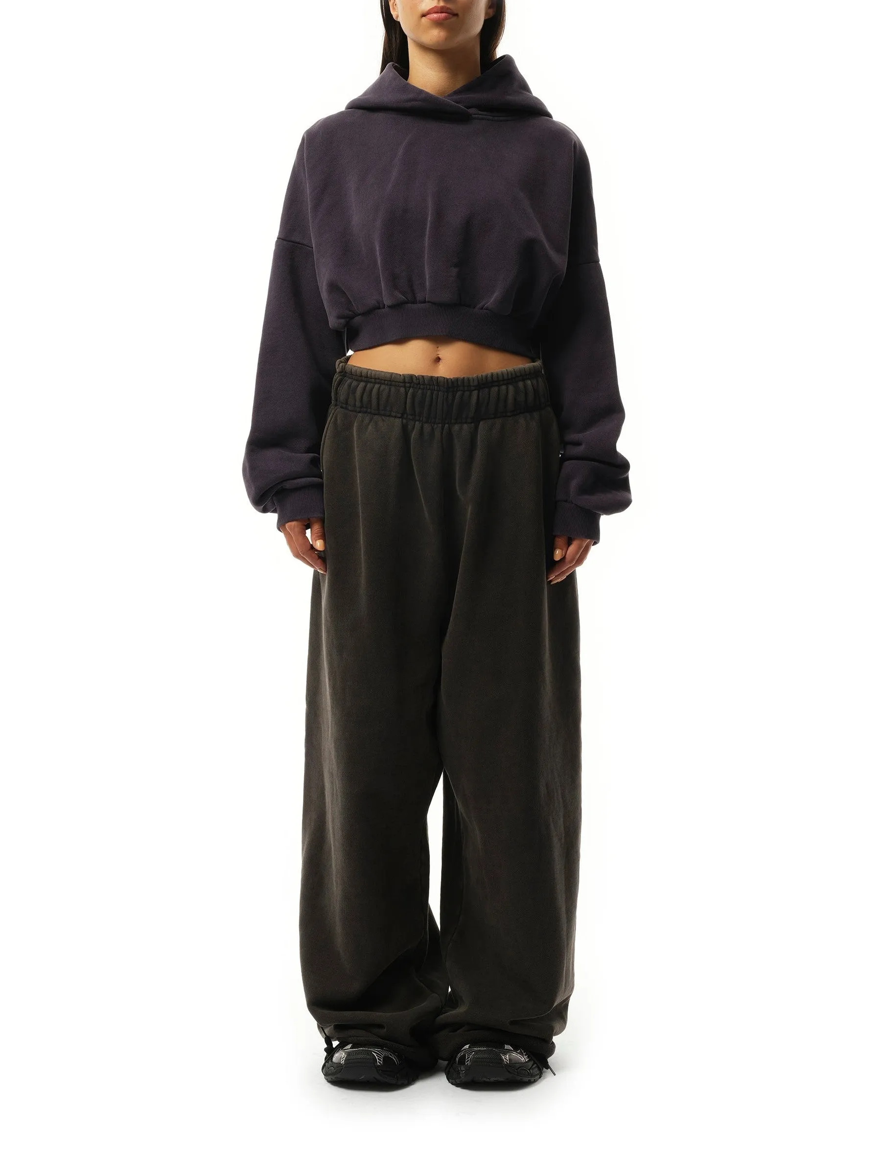 Cropped Heavy Hood in Ink