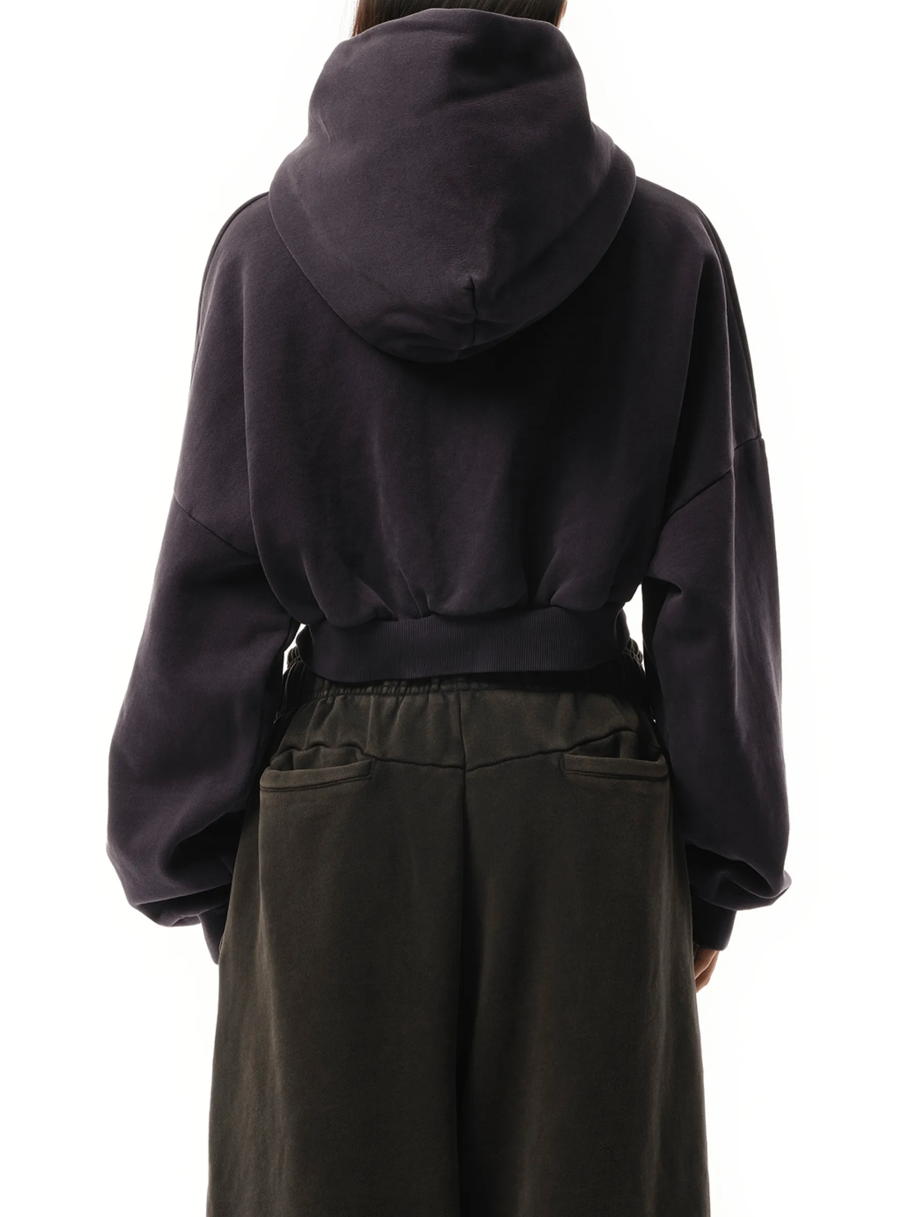 Cropped Heavy Hood in Ink