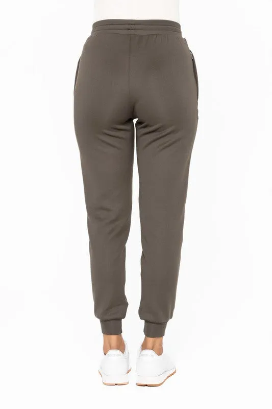 Cuffed Joggers with Zippered Pockets