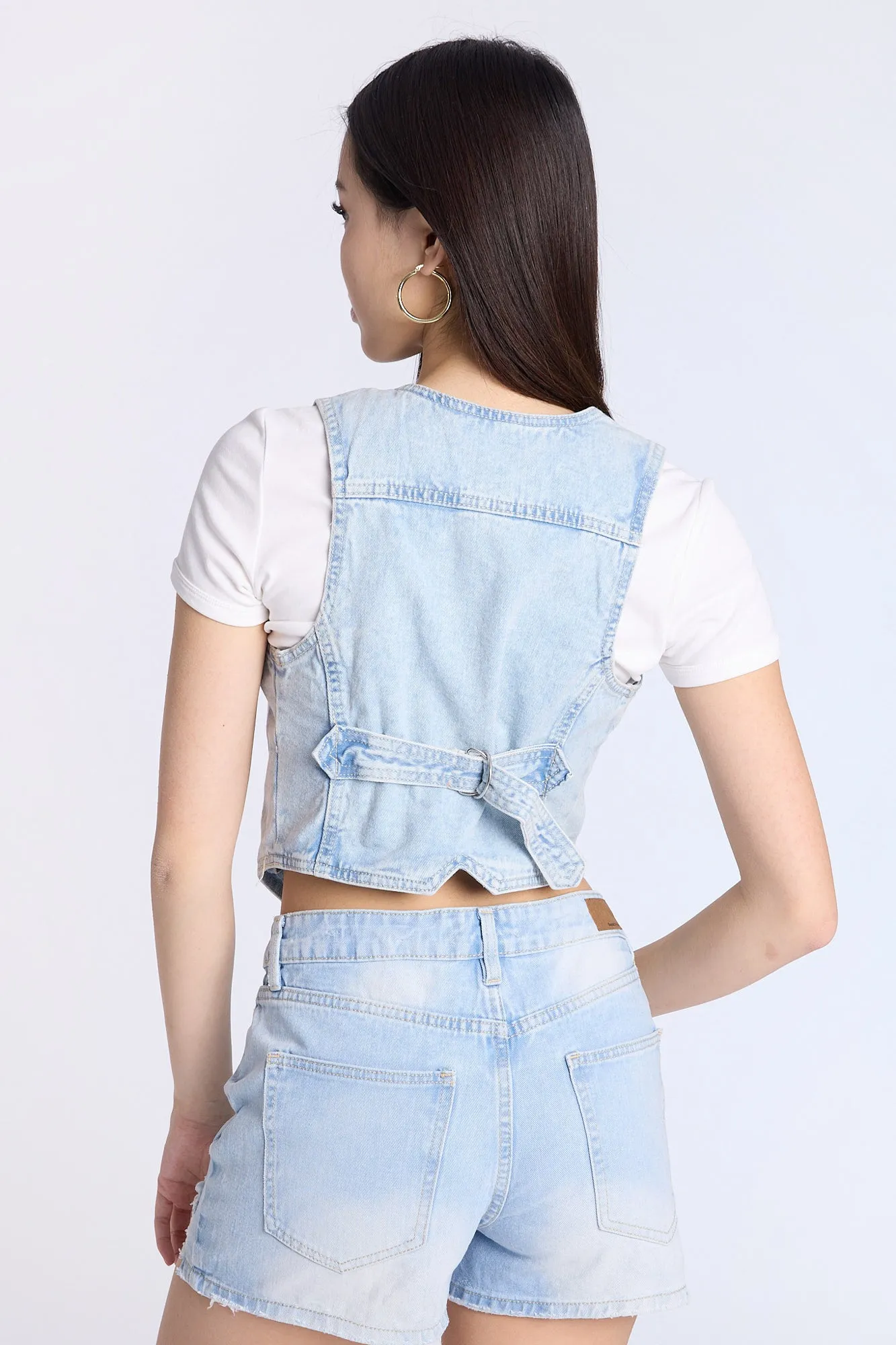 Denim Button-Up Vest