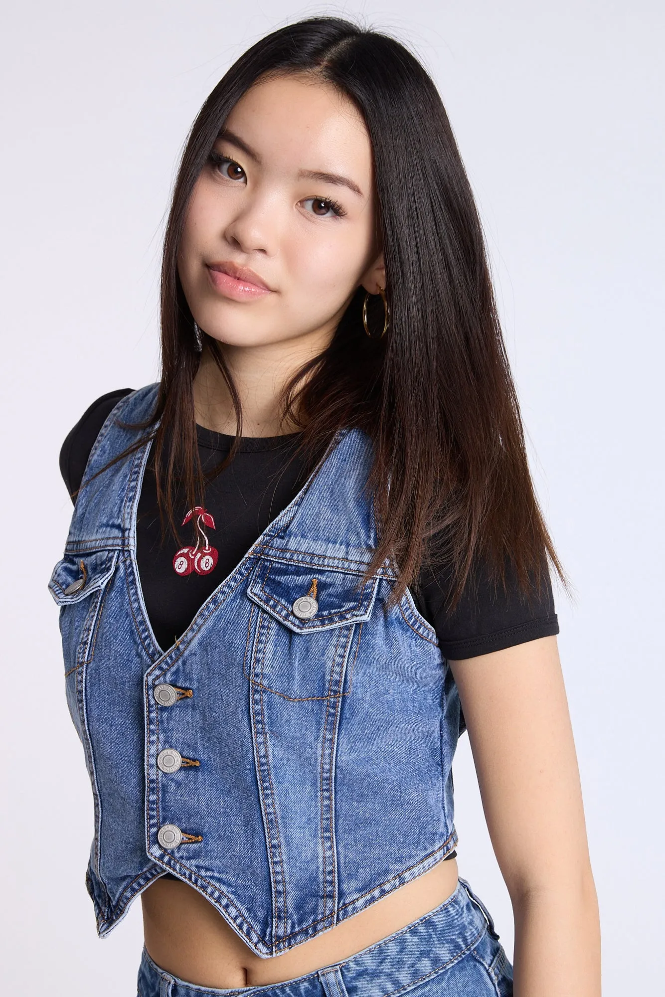 Denim Button-Up Vest