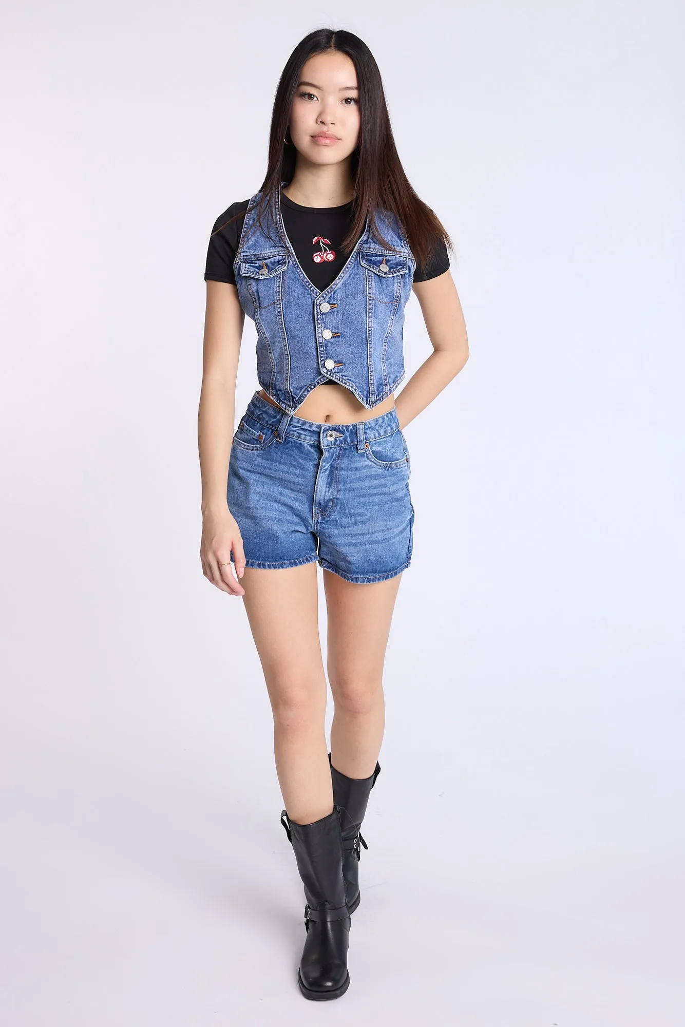 Denim Button-Up Vest