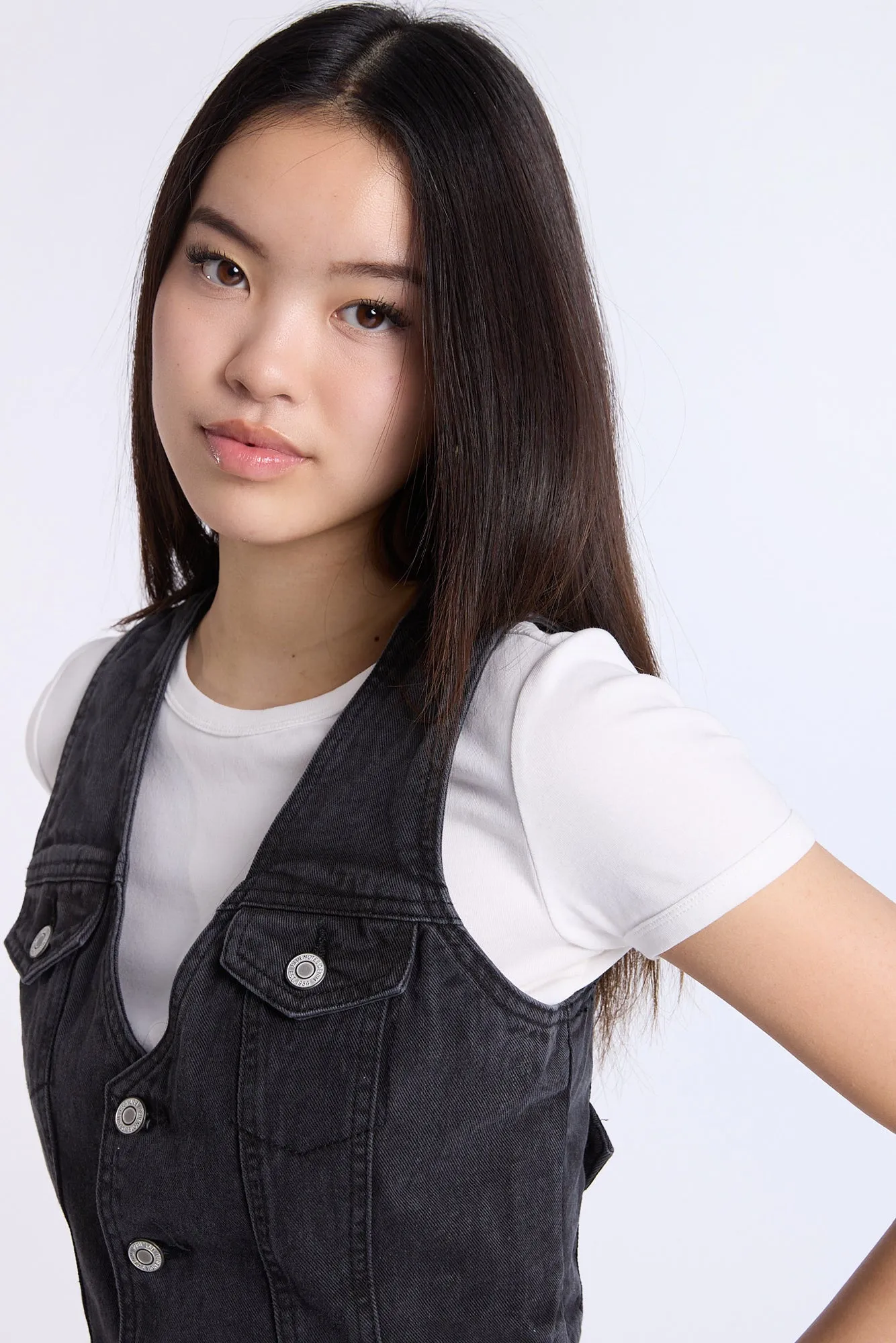 Denim Button-Up Vest
