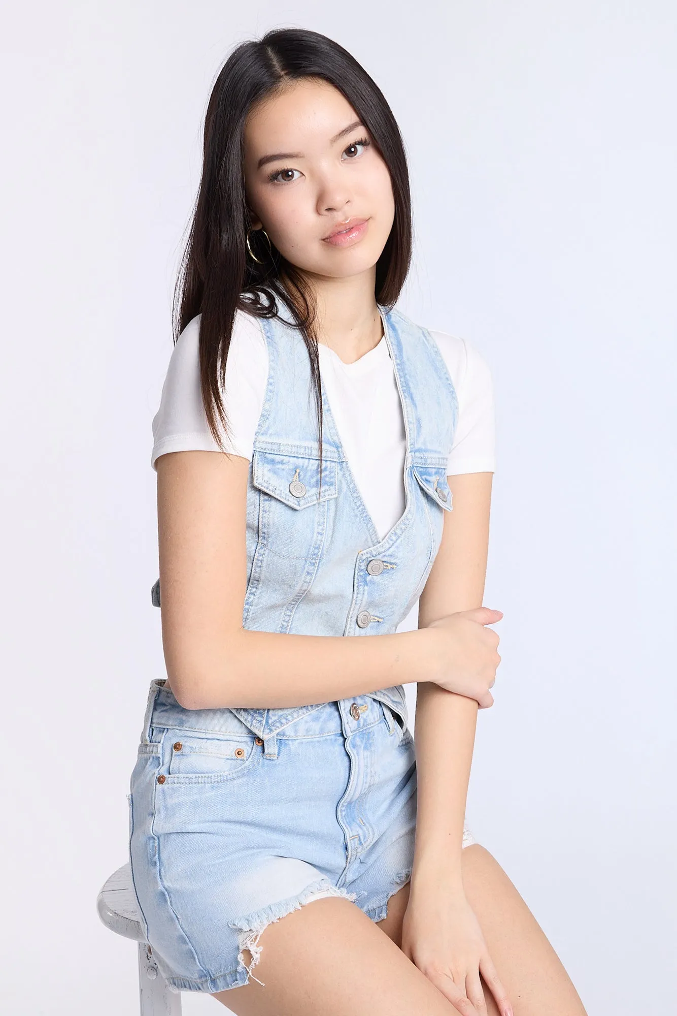 Denim Button-Up Vest