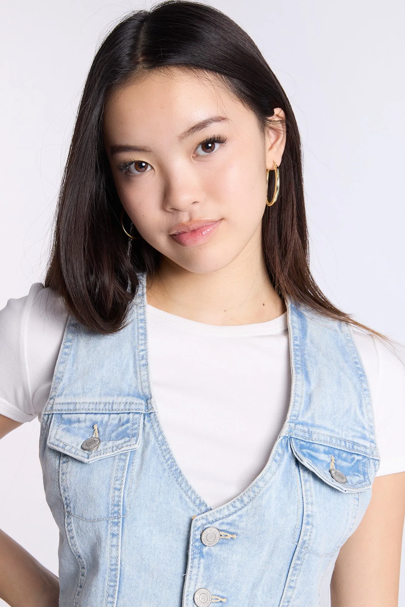 Denim Button-Up Vest