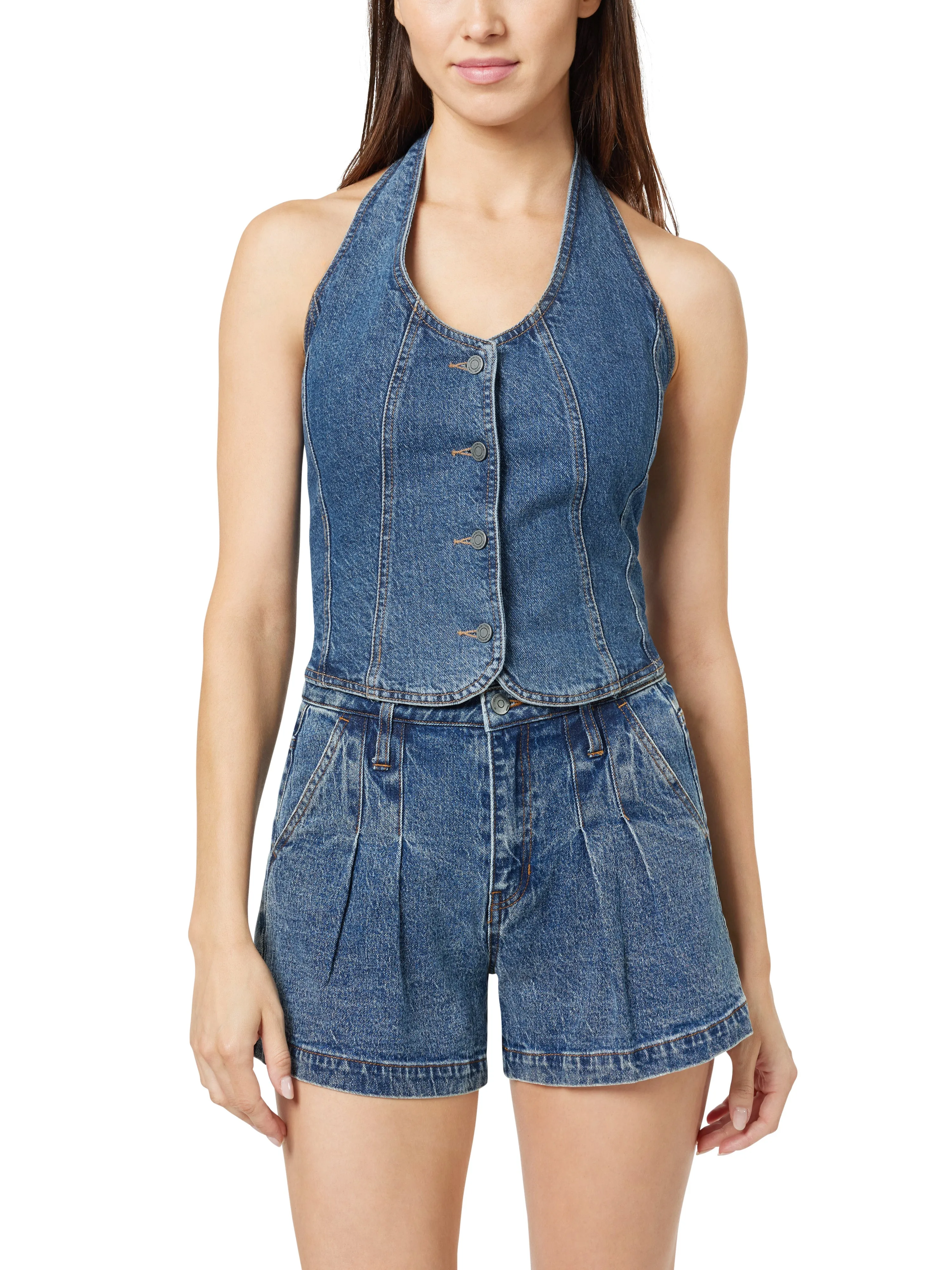 Denim Halter Vest