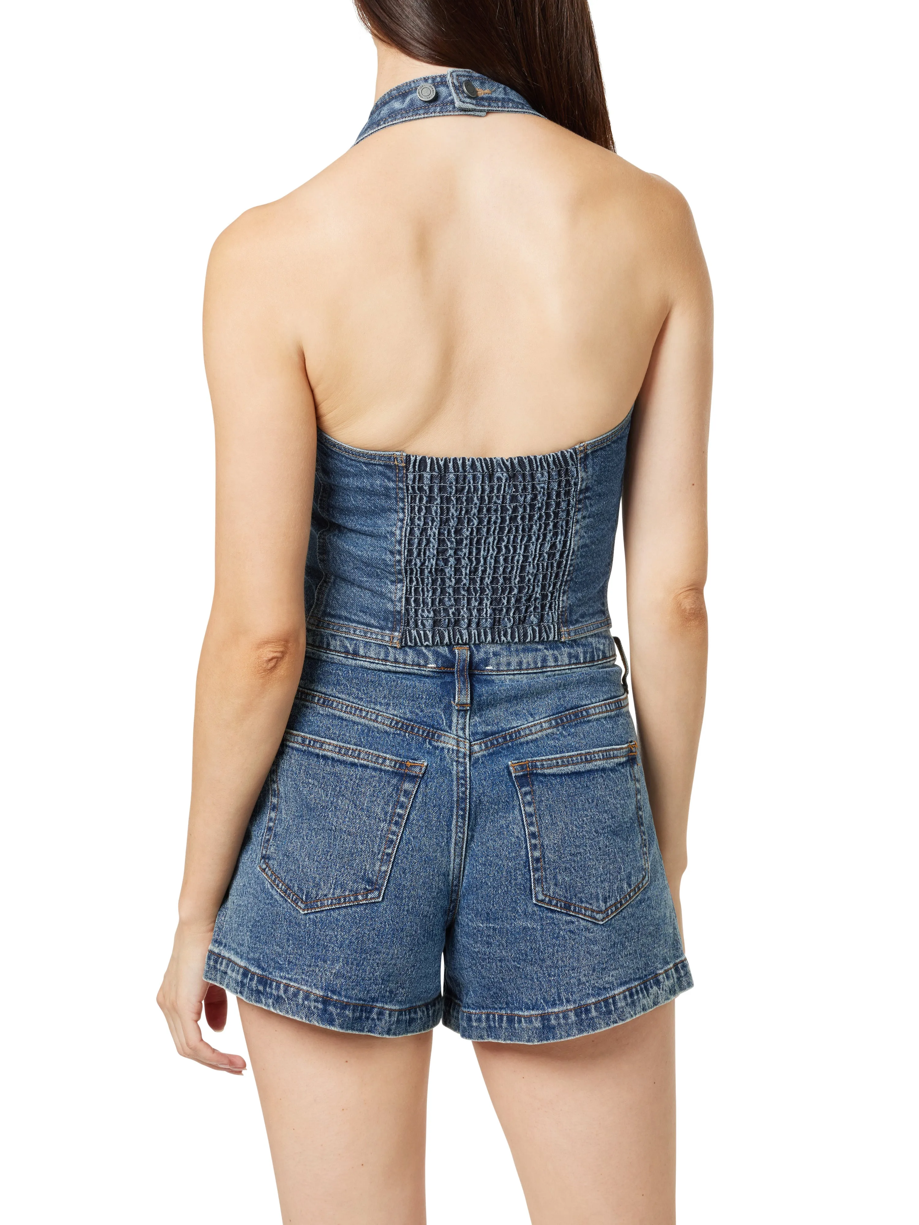 Denim Halter Vest