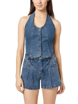 Denim Halter Vest