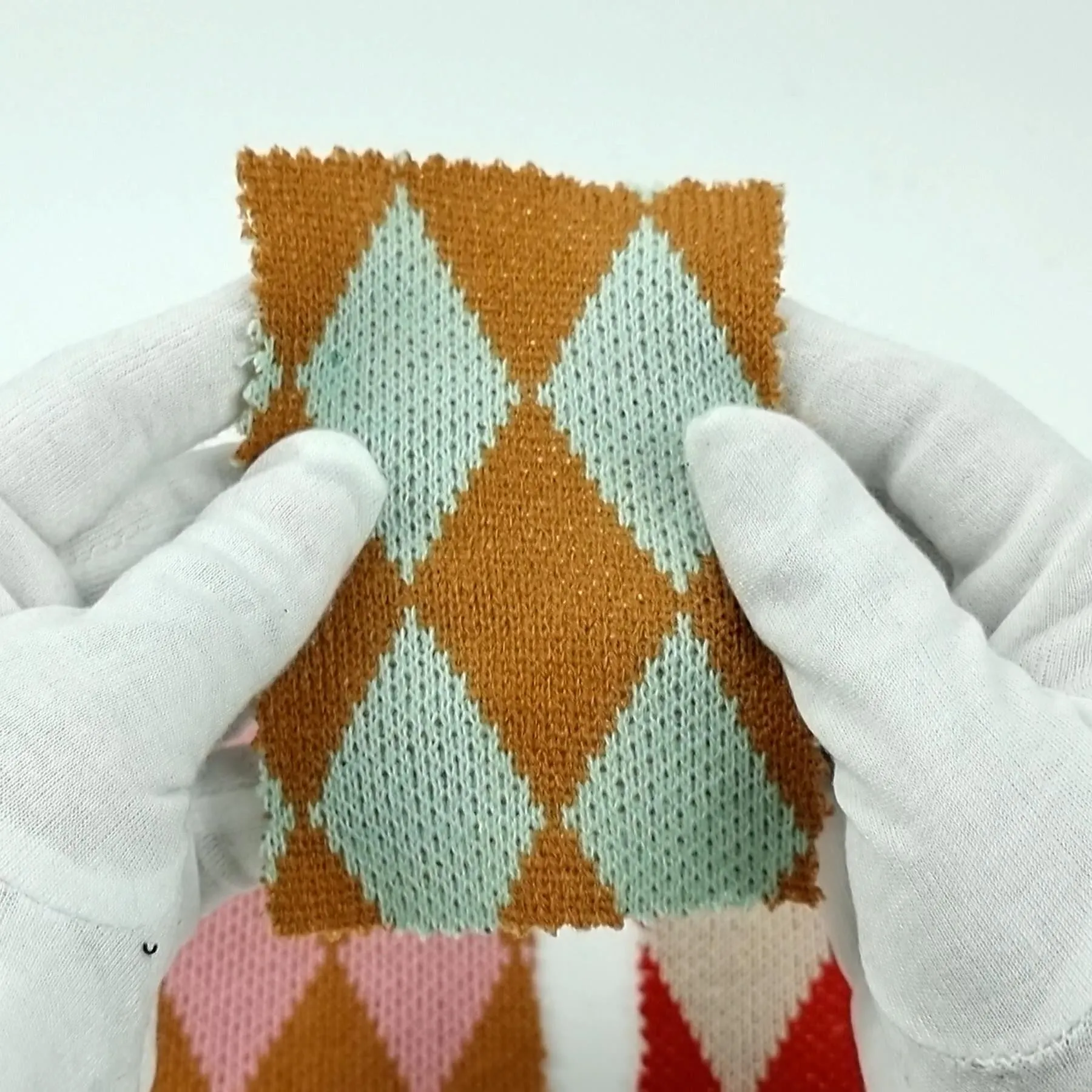 Diamond Jacquard Acrylic Knit Fabric - FAB1523