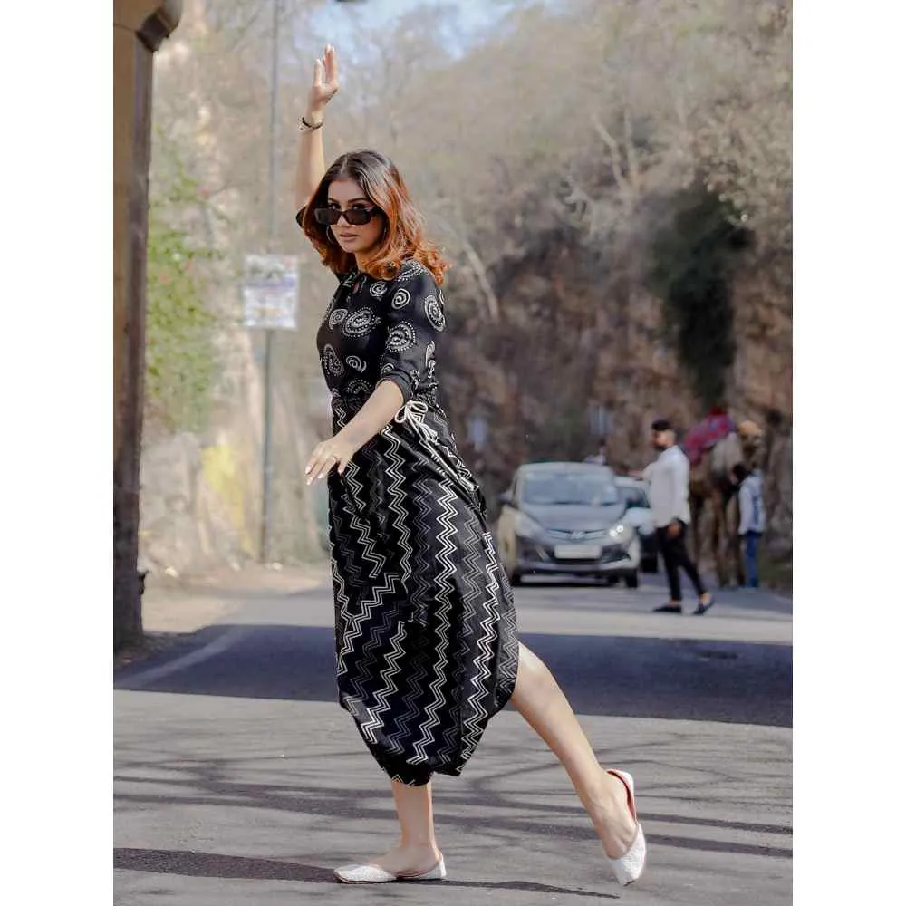 Divena Black Dhoti Style Jumpsuit