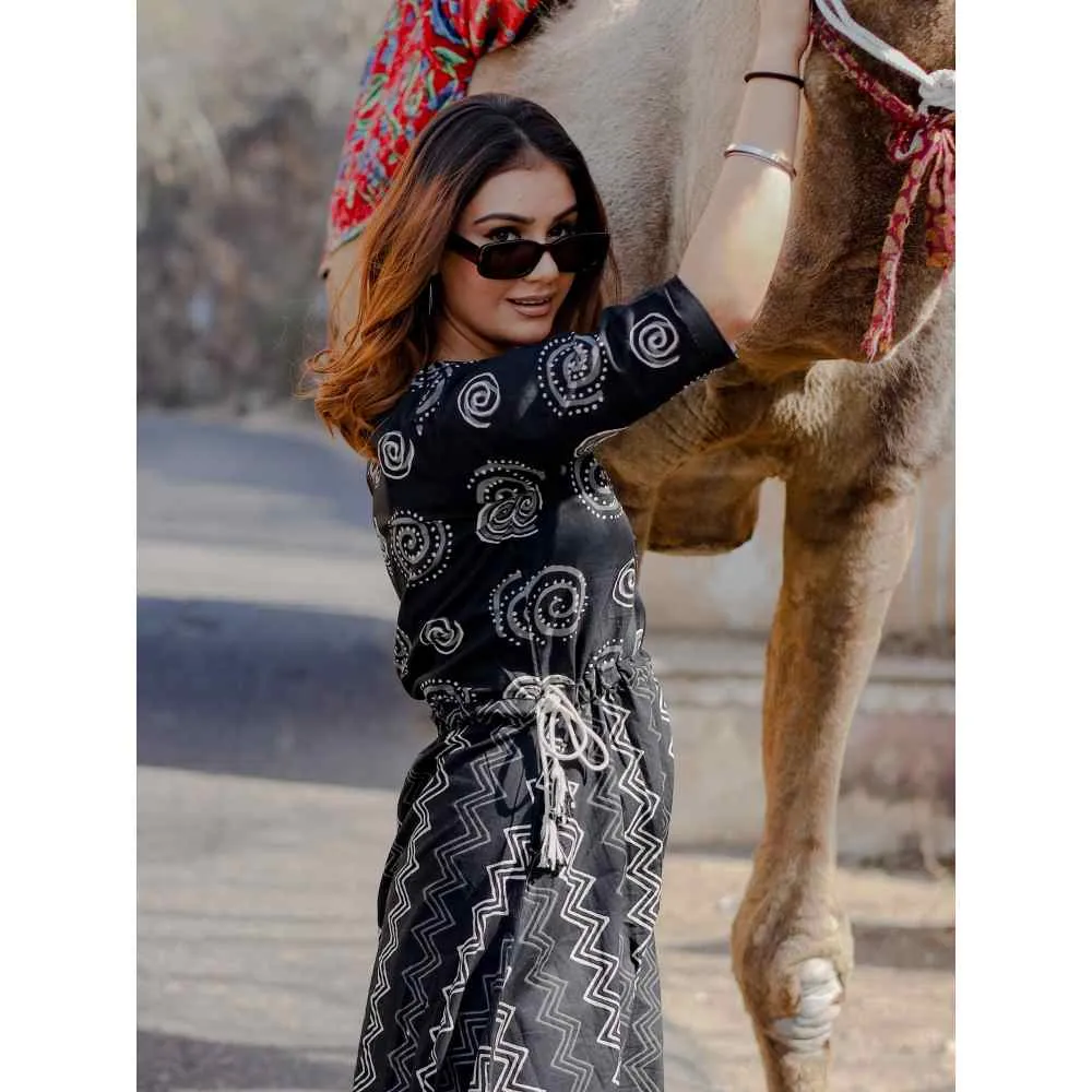 Divena Black Dhoti Style Jumpsuit