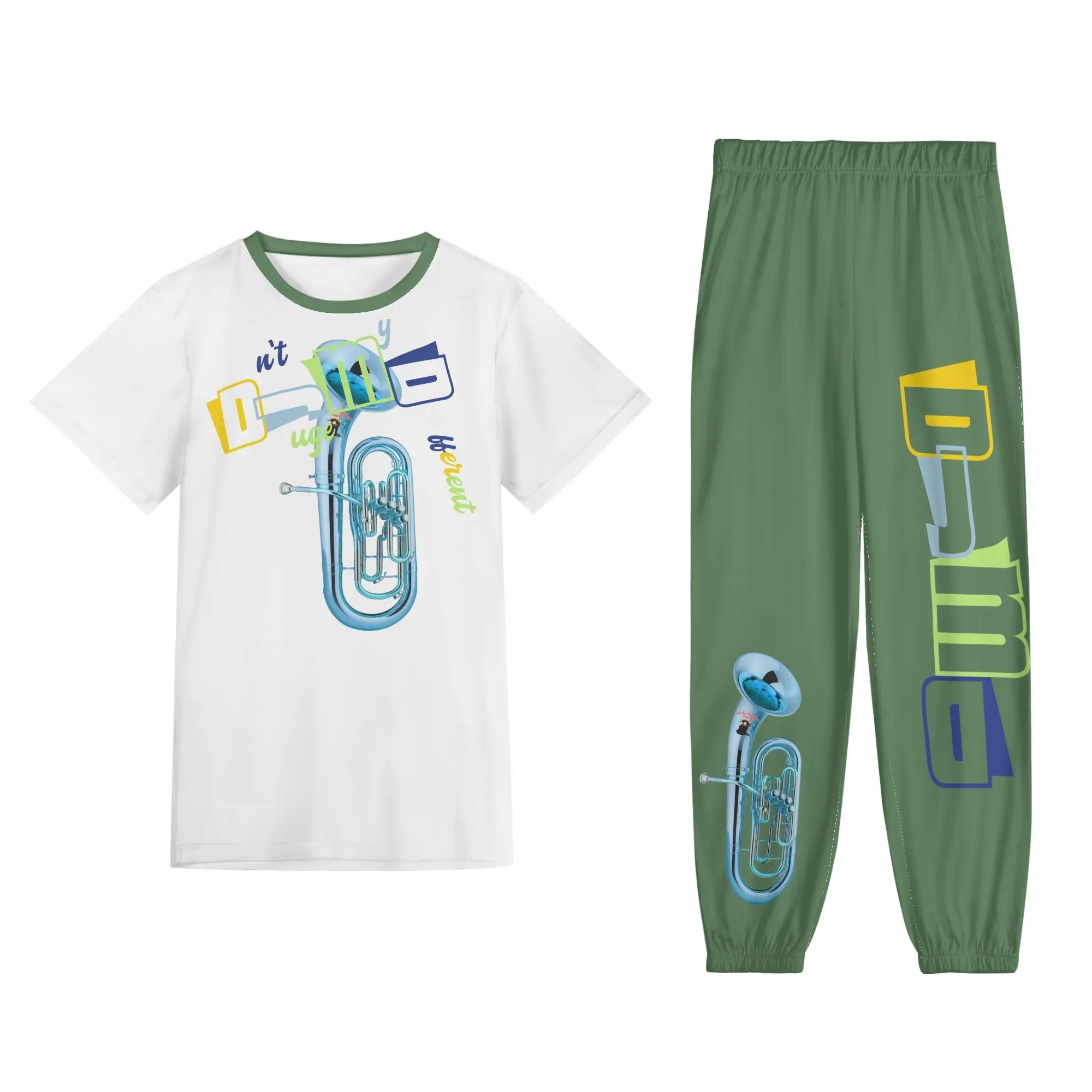 Dnt Juge My Different Unisex All-Over Print Adult Short Sleeve-Blouse Sports Set