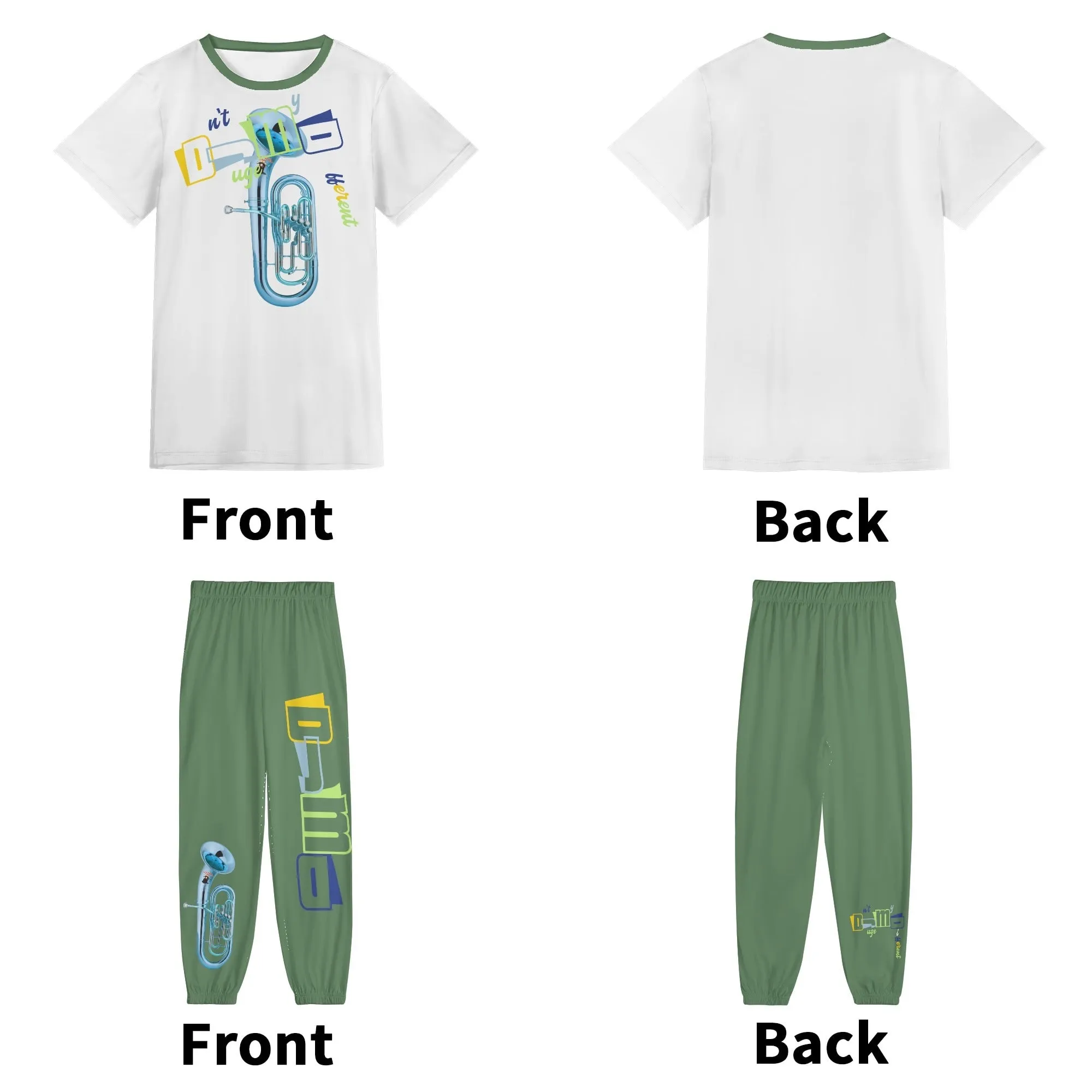Dnt Juge My Different Unisex All-Over Print Adult Short Sleeve-Blouse Sports Set