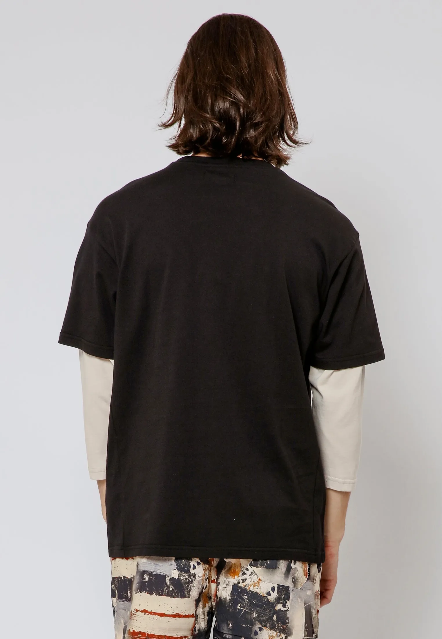 DOUBLE SLEEVE T-SHIRT BLACK & STONE