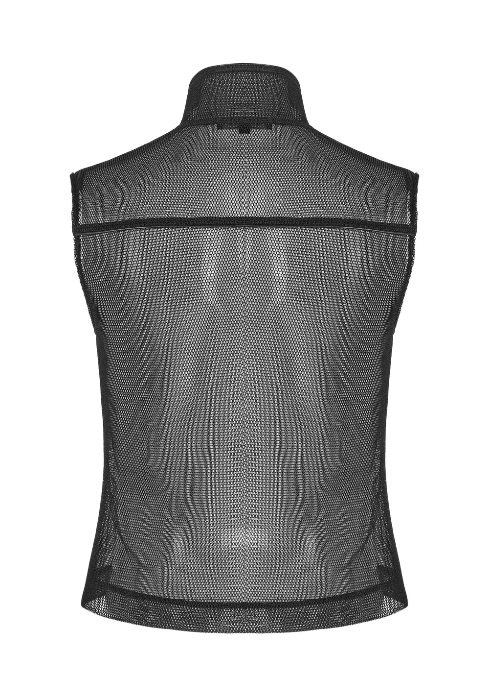 Edgy Mesh Sleeveless Biker Vest with Metal Clasps
