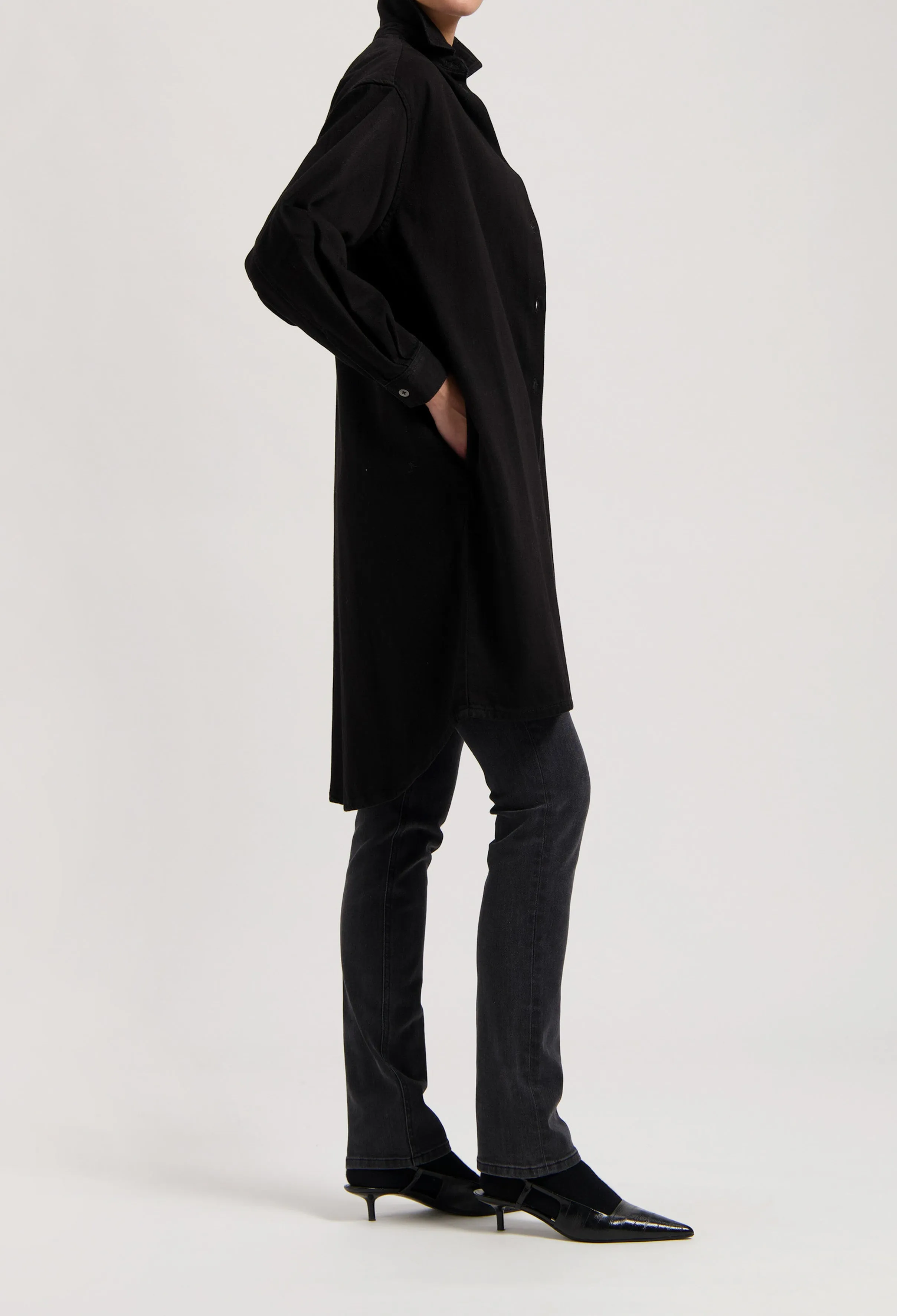 Ella Denim Dress - BlackDip